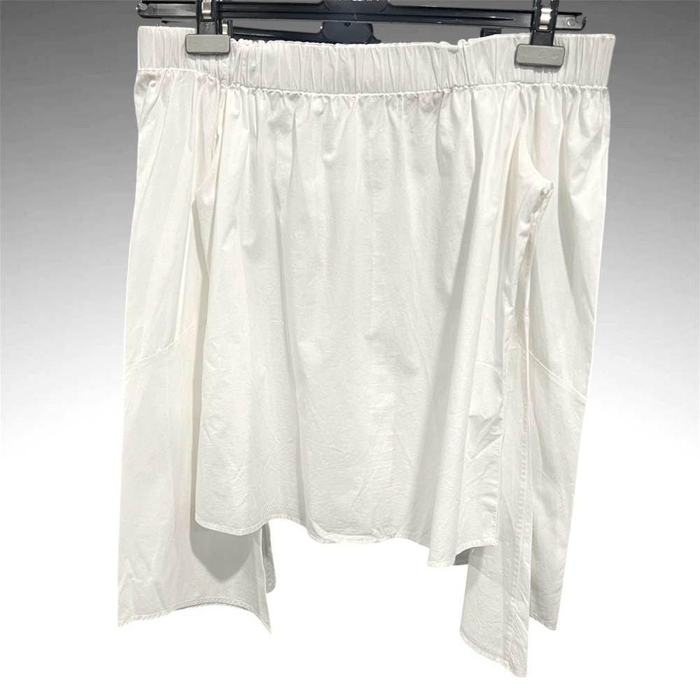 Hugo Boss Size 8- White Off Shoulder Dres Shirt, Flared Sleeve, Like New